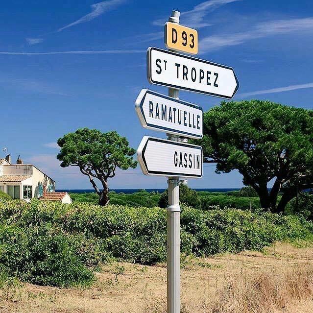 Signpost of St Tropez, Ramatuelle and Gassin